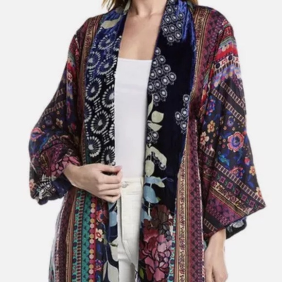 Johnny Was velvet SIERRA BURNOUT HEART KIMONO NWT RARE - Picture 14 of 16